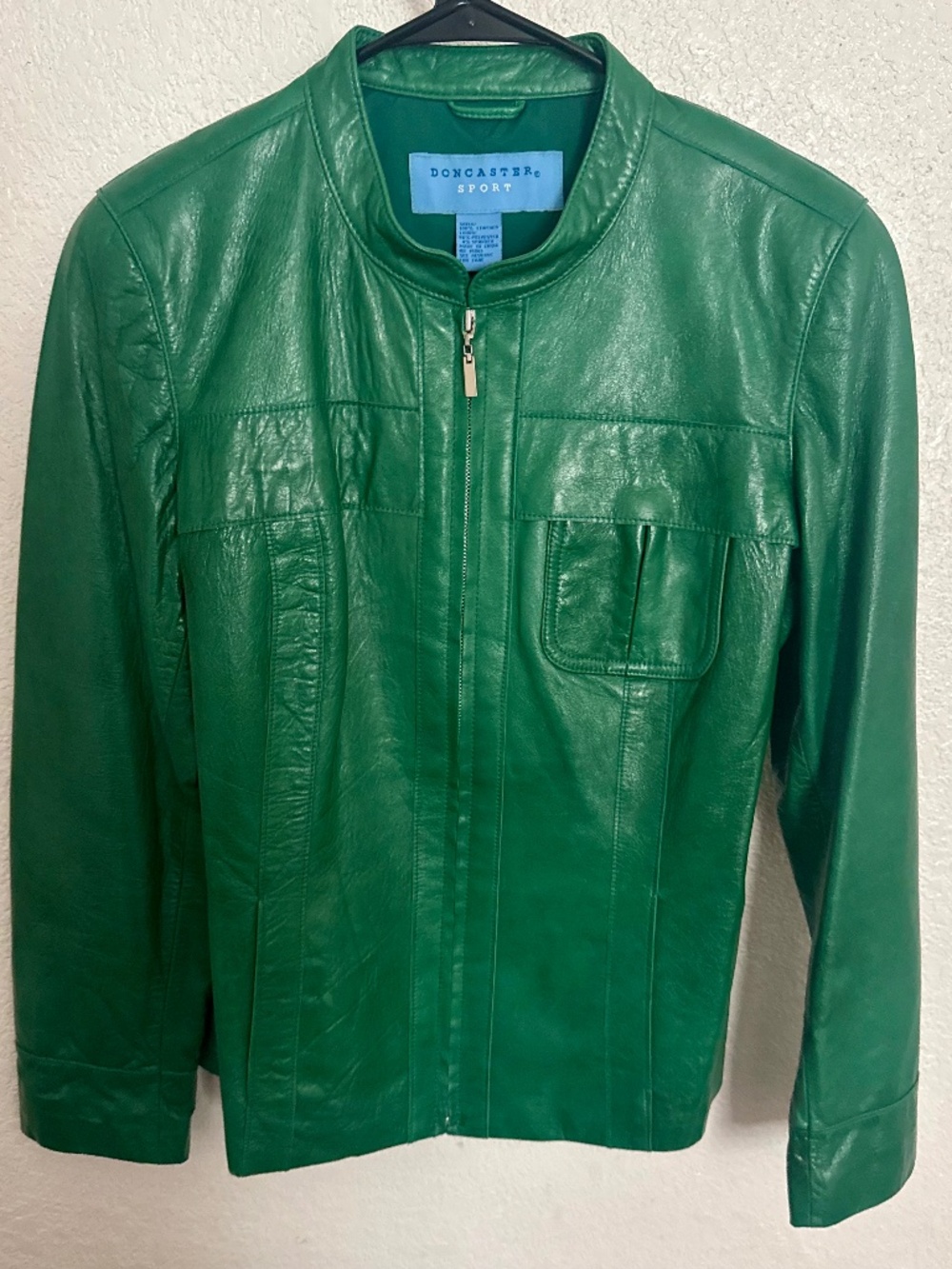 Rare Vintage Doncaster Sport Green Genuine Leather Jacket
